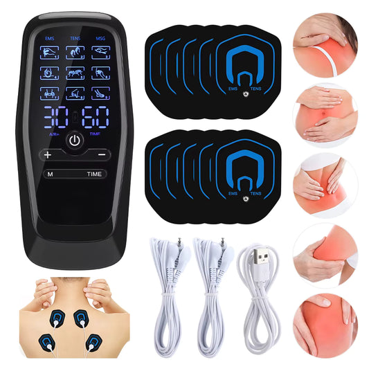 Dual-Channel EMS TENS Pulse Massager with 9 Modes & 30 Intensity Levels